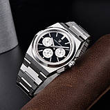 Водонепроникний чоловічий кварцовий годинник з хронографом Pagani Design PD-1761 Silver-Black, фото 6