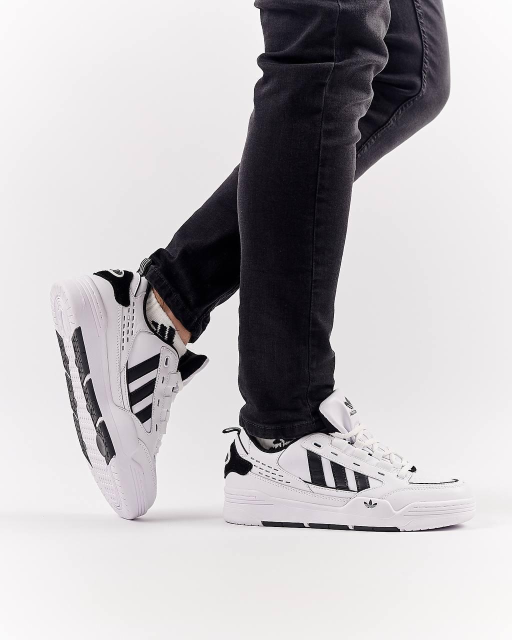 Чоловічі шкіряні кросівки Adidas Originals ADI2000 White Black, кеди чоловічі Адідас білі Чоловіче взуття