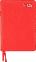 Щоденник датований 2025 (352 стор, А6, лінія, червоний) Leo Planner City 252556