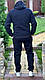Теплий спортивний костюм чоловічий на флісі синій, фото 2