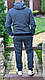 Теплий спортивний костюм чоловічий на флісі синій, фото 6