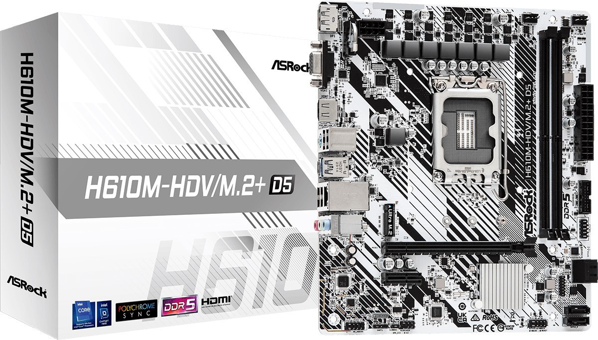 Материнська плата ASRock H610M-HDV/M.2+ D5 LGA 1700 (H610M-HDV/M.2+ D5)