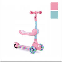 Самокат із сидінням 2в1 MoMi Kiuru Pink біговел для малюків R_2368