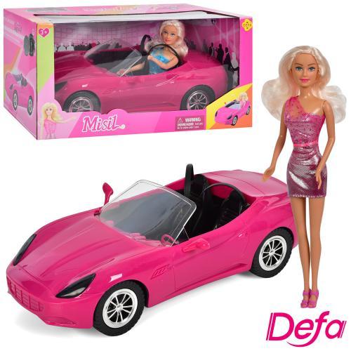 Лялька в рожевому кабріолеті 30 см