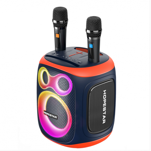 Колонка з двома мікрофонами і зручною ручкою для транспортування Hopestar Party130, фото 1