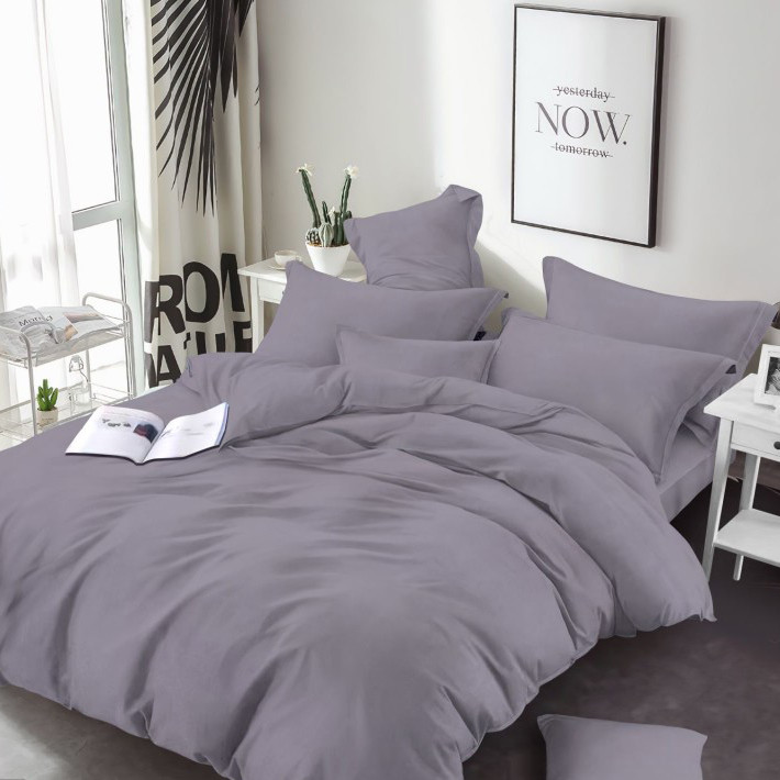 Сіра однотонна Бязь Gold Lux 125 г, бавовняна тканина 220 см для пошиття постільної білизни, рулон 50 м, Пакистан