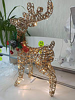Новорічний олень що світиться 50 см, Світлодіодна новорічна фігура олень, Новорічні гірлянди для дому