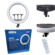 Кільцева LED Лампа LJJ-22 56 см + 3 тримачі + Штатив 210см 3 режими світла, сенсорна з пультом, фото 6
