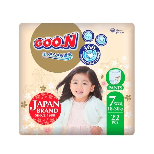 Трусики-підгузки Goo.N Premium Soft (розмір 7(3XL), 18-30 кг, 22 шт) F1010101-160