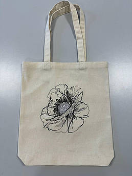 Шопер з вишивкою Прозорі маки Бежева