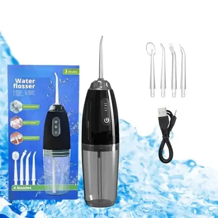 Портативний іригатор для порожнини рота Water Flosser з USB зарядкою + 4, водопровідний іригатор для зубів, фото 1