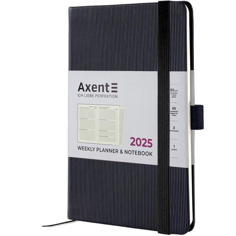 Щотижневик 2025 Axent Partner Lines 8515-25-01-A, 125x195 мм, чорний