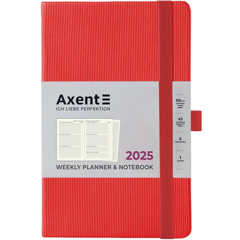 Щотижневик 2025 Axent Partner Lines 8515-25-54-A, 125x195 мм, яскраво-червоний