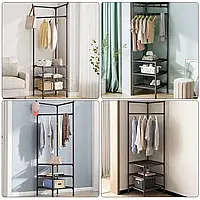 Кутова підлогова вішалка для одягу та взуття з гачками(Метал) Corner coat rack.