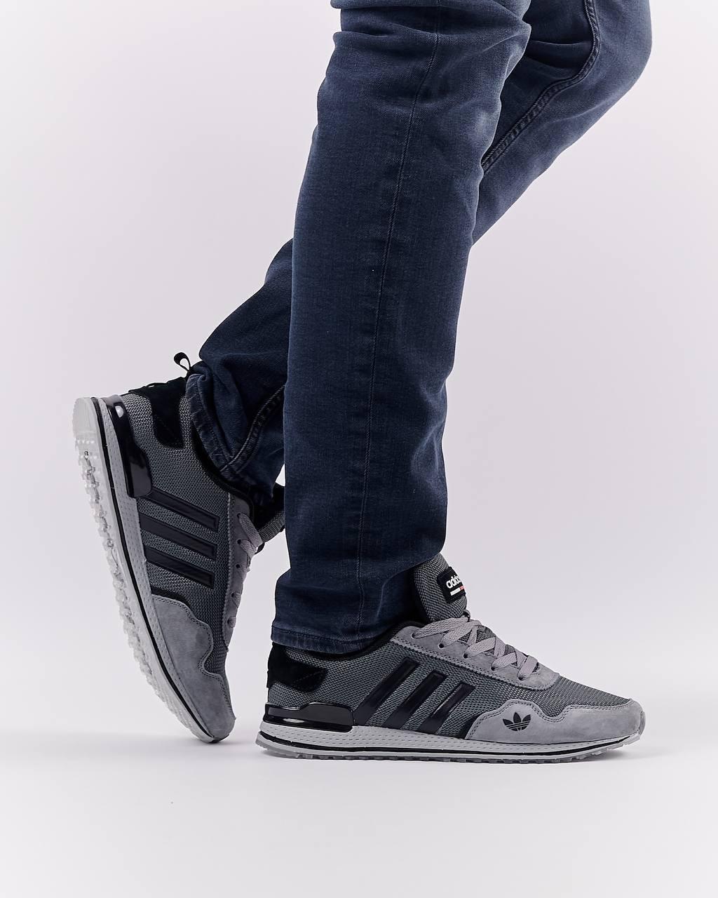 Чоловічі кросівки замша текстиль Adidas Runner Pod-S3.1 Dark Grey Black, кеди Адідас сірі. Чоловіче взуття