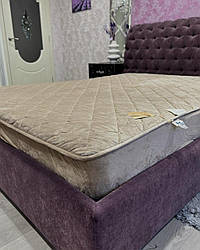 Наматрацник чохол велюровий стьобаний бежевий 180х200см