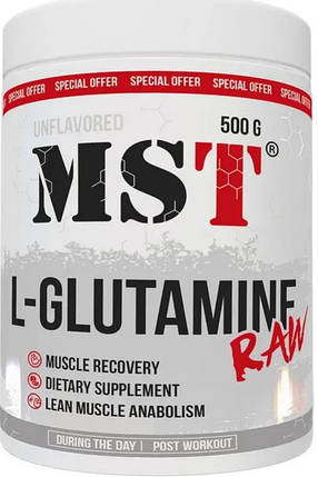 Глютамін MST L-Glutamine Raw 500 g без смаку, фото 1
