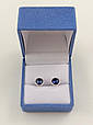 Сережки-пусети золоті з сапфіром синт. С06463, фото 4