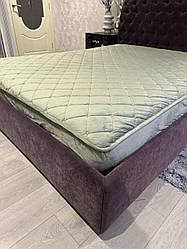 Наматрацник чохол велюровий стьобаний оливка 160х200см