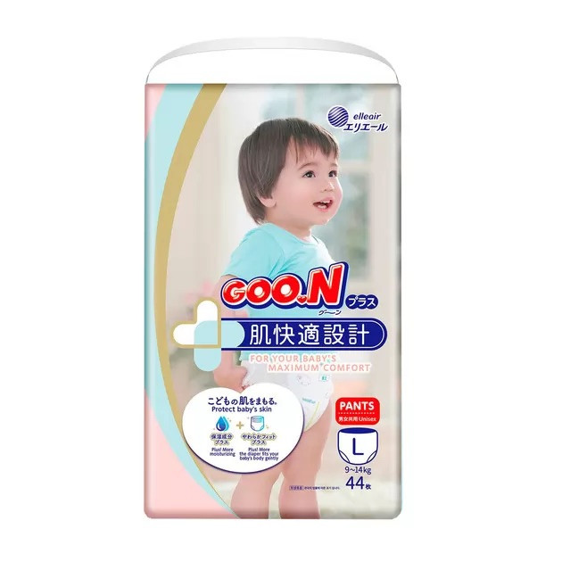 Трусики-підгузки Goo.N Plus для дітей (розмір 4(L), 9-14 кг, 44 шт) 21000632