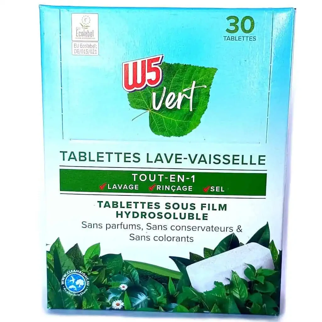 Натуральний засіб для посудомийних машин Eco W5 Eco Tabs nature 30 шт саморозчинна упаковка Німеччина, Засоби для миття посуду