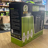 💚Ліхтар кемпінговий із функцією Power Bank сонячною панеллю і трьома лампочками GDPLUS GD-999, фото 3