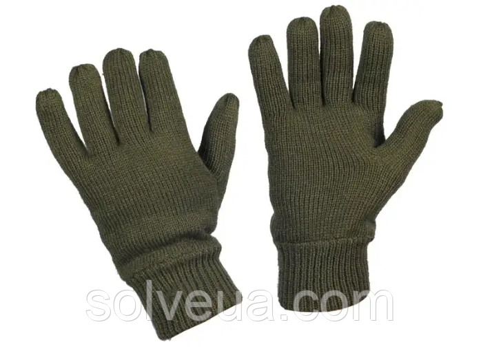 Рукавички зимові в'язані Mil-tec winter утеплювач Thinsulate Olive 12531001 solve