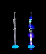 Світлодіодна підставка для повітряних кульок на 7шт | Блакитний круглий піддон, фото 3