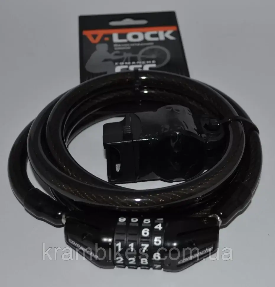 Замок для велосипеда кодовий CSC Split 1500 х10мм чорний