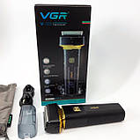 Чоловіча бездротова машинка для бороди VGR V-355, Професійна бритва для чоловіків, XA-837 Суха бритва, фото 10