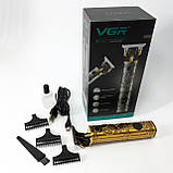 Електрична машинка для стрижки з насадками VGR, Електробритва для стрижки голови, Тример бездротовий MW-43, фото 4