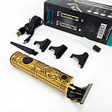 Електрична машинка для стрижки з насадками VGR, Електробритва для стрижки голови, Тример бездротовий MW-43, фото 2