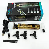 Електрична машинка для стрижки з насадками VGR, Електробритва для стрижки голови, Тример бездротовий MW-43, фото 9