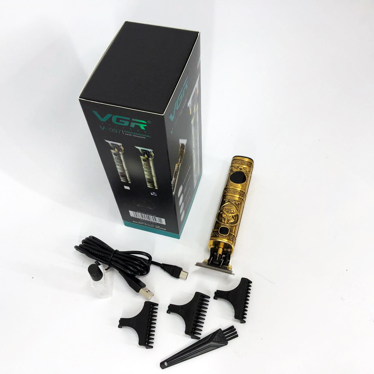 Машинка для стрижки волосся професійна VGR V-097, Машинка чоловіча для гоління, Тример BZ-729 для вусів