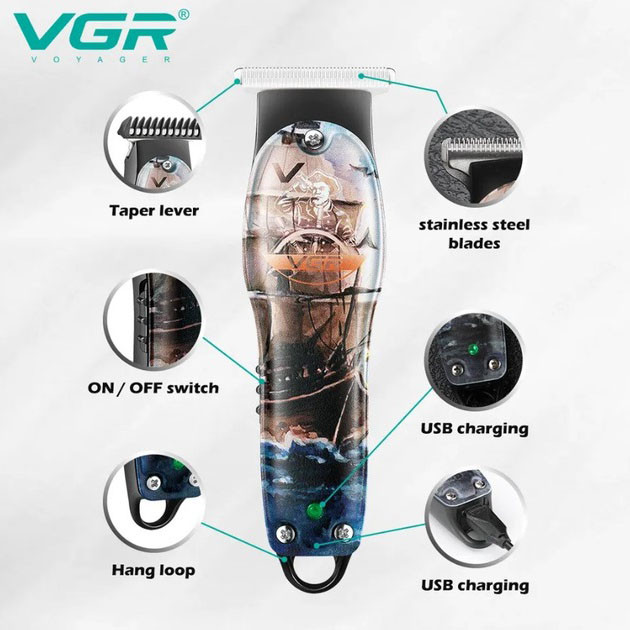 Багатофункціональний триммер для стрижки волосся і бороди VGR V-953, AN-474 Професійна електробритва