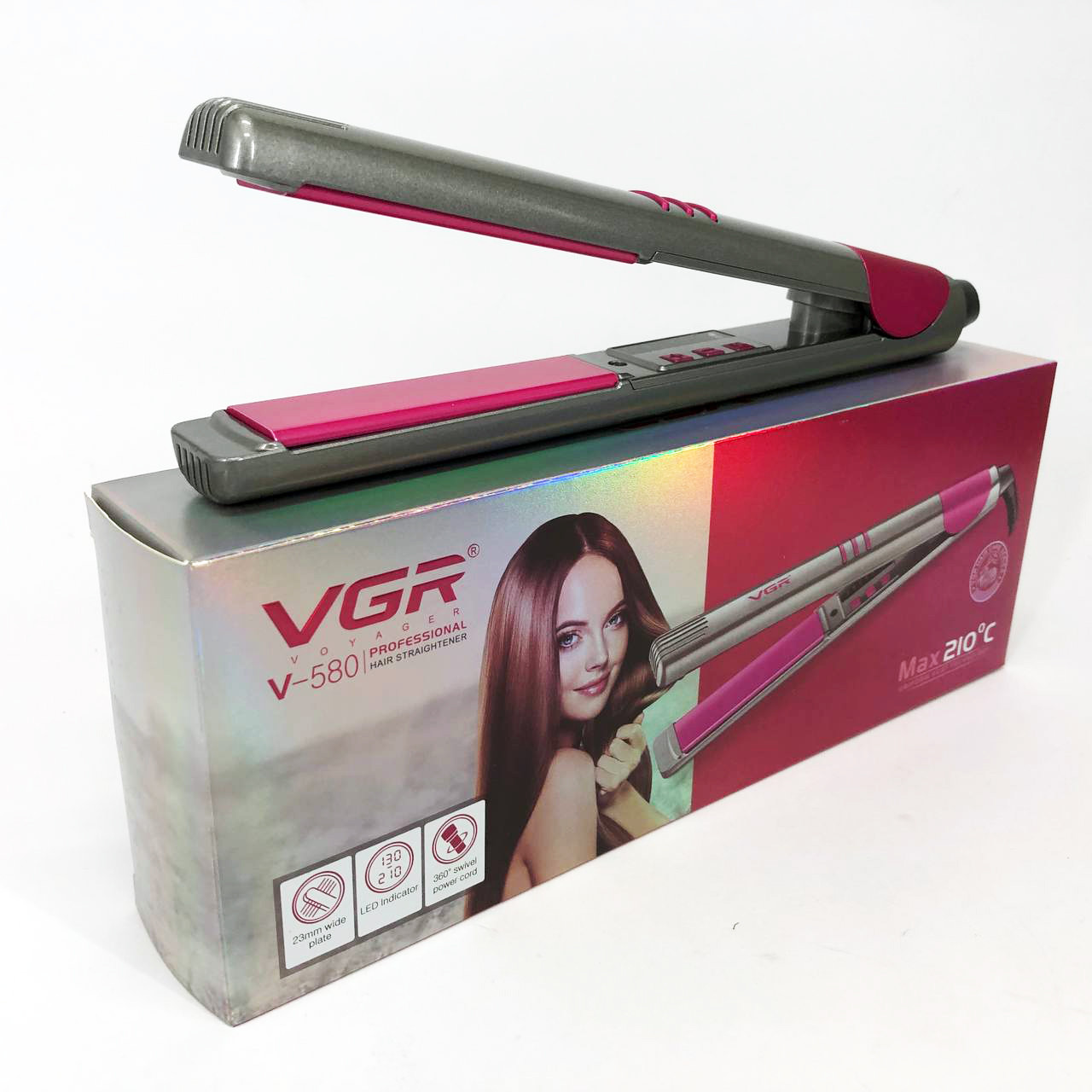 Щітка щипці для випрямлення волосся, Плойка для локонів Хороша випрямляч випрямляч волосся NR-60, фото 1