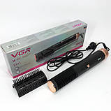 Фен гребінець для укладання волосся, Стайлер для волосся Фен щітка для об'єму голови HW-32, фото 8