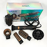 Фен для волосся хіт VGR, Фен з іонізацією та термозахистом, Гребінець-браш для укладання TW-49, фото 7