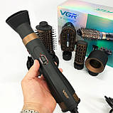 Фен для волосся хіт VGR, Фен з іонізацією та термозахистом, Гребінець-браш для укладання TW-49, фото 2