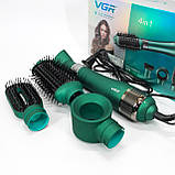 Фен потужний VGR, Стайлер фен гребінець для волосся, Фен- браш для укладання Легкий професійний UY-93, фото 6