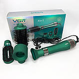 Фен потужний VGR, Стайлер фен гребінець для волосся, Фен- браш для укладання Легкий професійний UY-93, фото 4