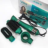 Фен потужний VGR, Стайлер фен гребінець для волосся, Фен- браш для укладання Легкий професійний UY-93, фото 3