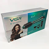 Фен потужний VGR, Стайлер фен гребінець для волосся, Фен- браш для укладання Легкий професійний UY-93, фото 10