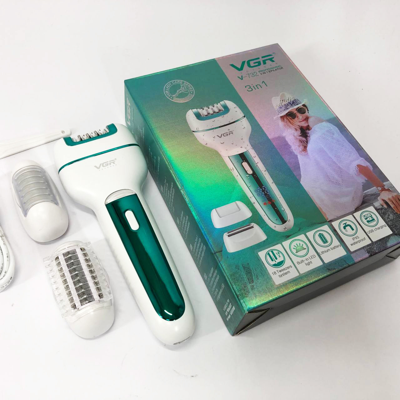 Пилка для п'ят, Шліфування для п'ят, Електрична пемза ніг яка краща Електричний епілятор-бритва HR-33, фото 1