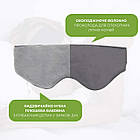 Маска для сну Supretto обтяжена велюрова, Сірий (8976), фото 8