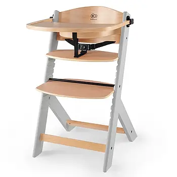 Стільчик для годування Kinderkraft Enock Gray Wood (зростаючий стілець, від 6 місяців до 10 років, регулювання сидіння)