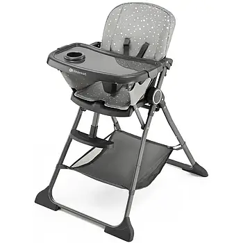 Стільчик для годування Kinderkraft Foldee Grey (складний, регулювання спинки та підставки для ніг) Сірий