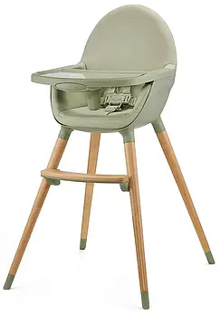 Стільчик для годування Kinderkraft Fini 2 Green 2в1 (від 6 місяців до 5 років, регулюється піднос) Зелений