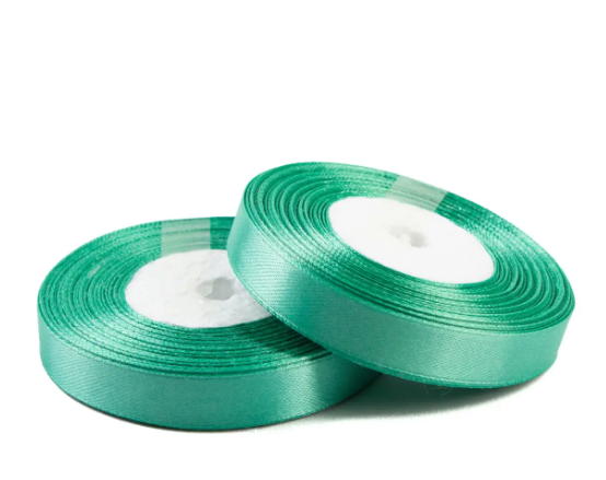 Стрічка атласна кольору тіфані 1,2см. (1шт, 23м.)