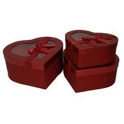 Подарочные коробки UFO W2901 Набор 3 шт RED HEART серд.